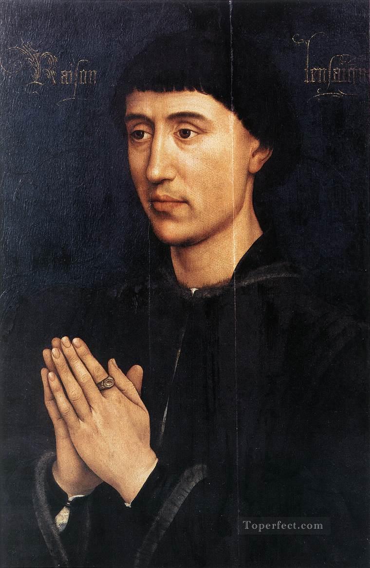 Portrait Diptych of Laurent Froimont right wing Rogier van der Weyden Oil Paintings